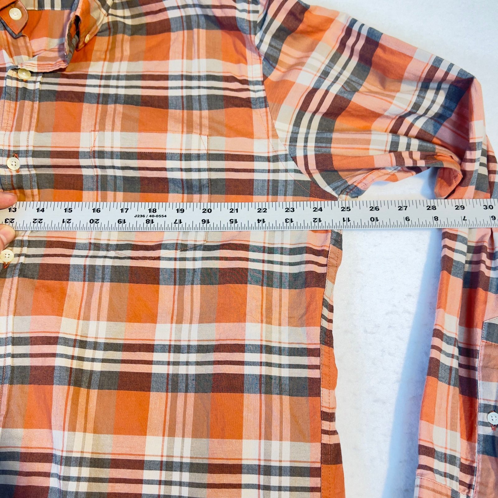J.Crew J. Crew Factory Button Down Shirt Summer Plaid XL Orange Size US M / EU 48-50 / 2 - 7 Thumbnail