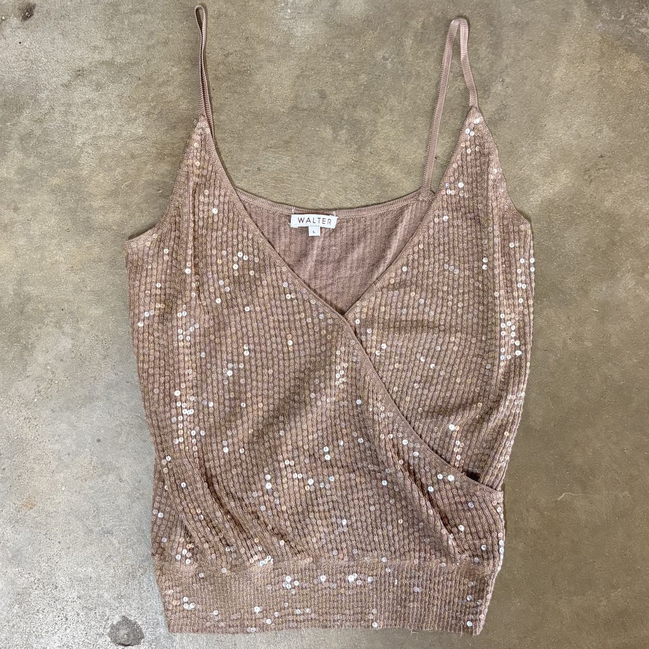 Walter Van Beirendonck Walter Women Sequin Silk Cashmere Blend Sleeveless Top Sz L Size L / US 10 / IT 46 - 1 Thumbnail