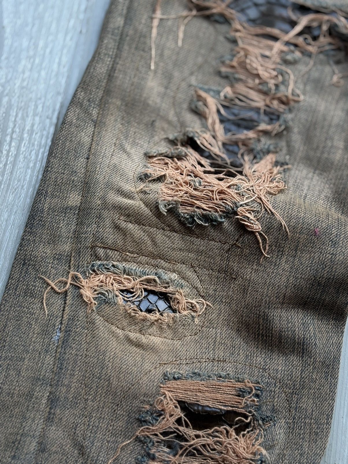 Japanese Brand SOLIDGOLD mudwash flare jeans Size US 27 - 2 Thumbnail