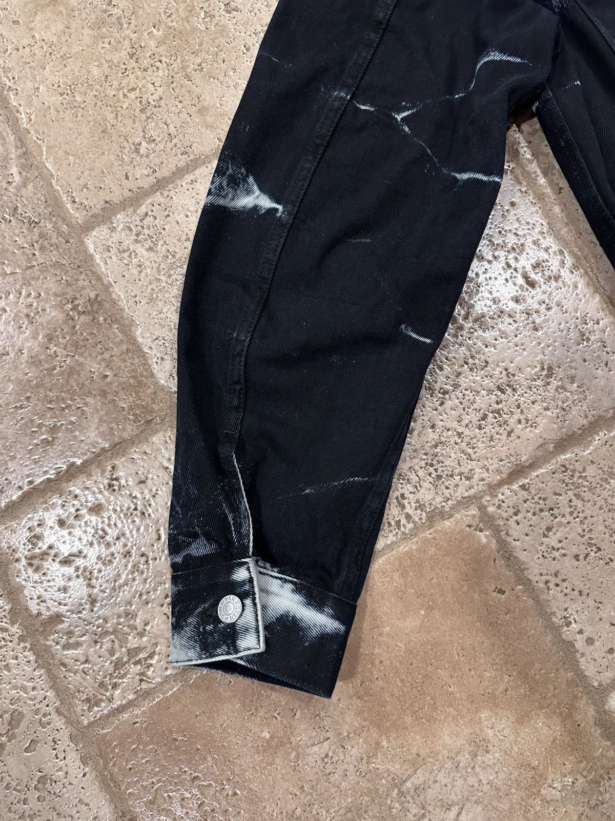 Dries Van Noten Dries Van Noten Acid Wash Tie-Dye Bleach Black Denim Jacket Size US L / EU 52-54 / 3 - 10 Thumbnail