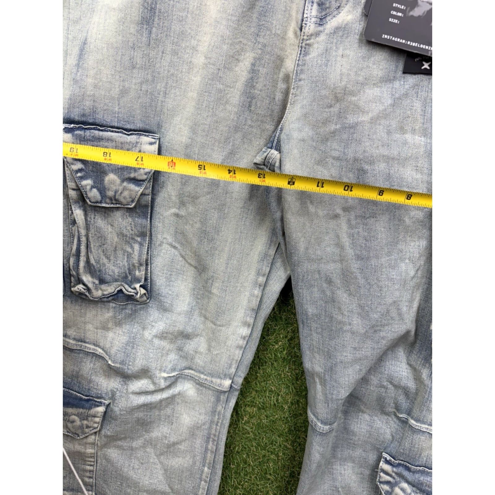 Vintage Rebel Vengeance Cargo Jeans Mens 38 Alternative Rapper Baggy Loose Fit NWT Size US 38 / EU 54 - 4 Thumbnail