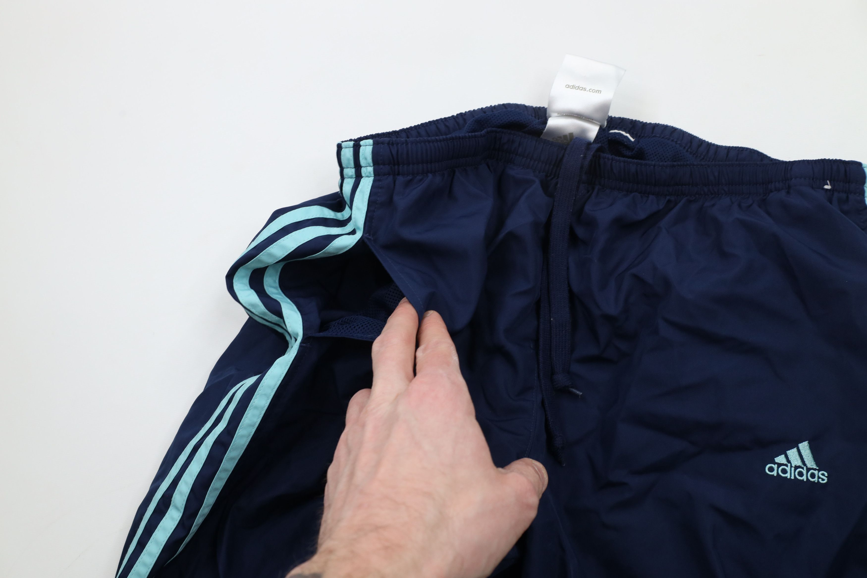 Adidas × Vintage Vintage Y2K Adidas Striped Babydoll Wide Leg Pants Blue Size 30" / US 8 / IT 44 - 7 Thumbnail