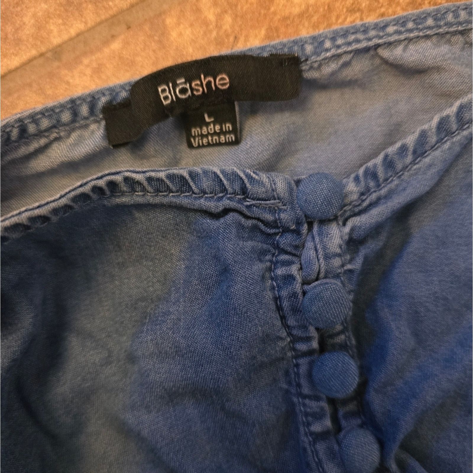 Other Denim Blāshe Button Down Cropped Top Size L / US 10 / IT 46 - 3 Thumbnail