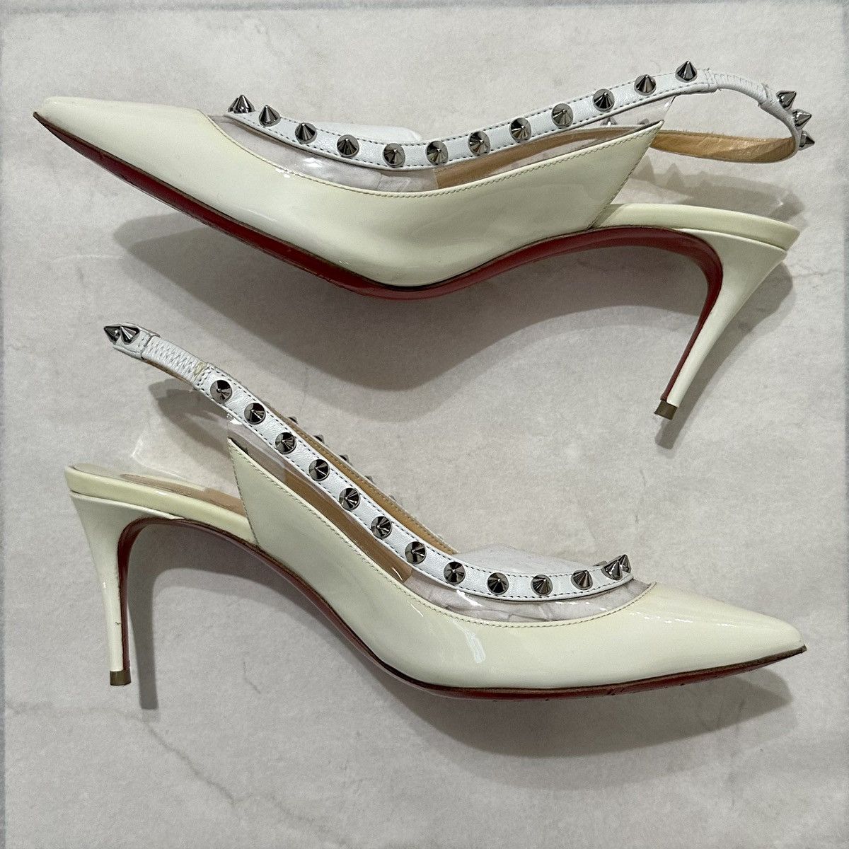 Christian Louboutin Brigadine Spike Patent Pump Mules