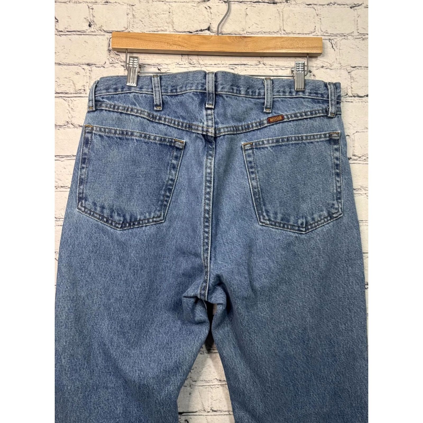 Denime Rustler Mens Blue Denim Jeans Size 36x34 - Casual Size US 36 / EU 52 - 7 Thumbnail