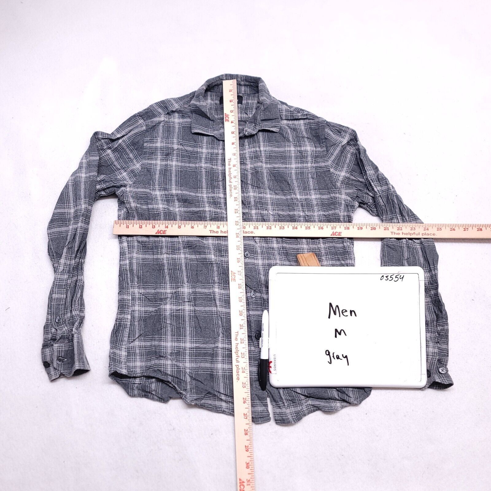 Structure Structure Tartan Flannel Shirt Mens Size M Gray White Size US M / EU 48-50 / 2 - 6 Thumbnail