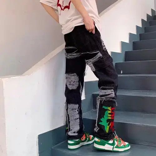 ARSNL Ripped Stacked Cargo Jeans Pants Size US 32 / EU 48 - 2 Thumbnail
