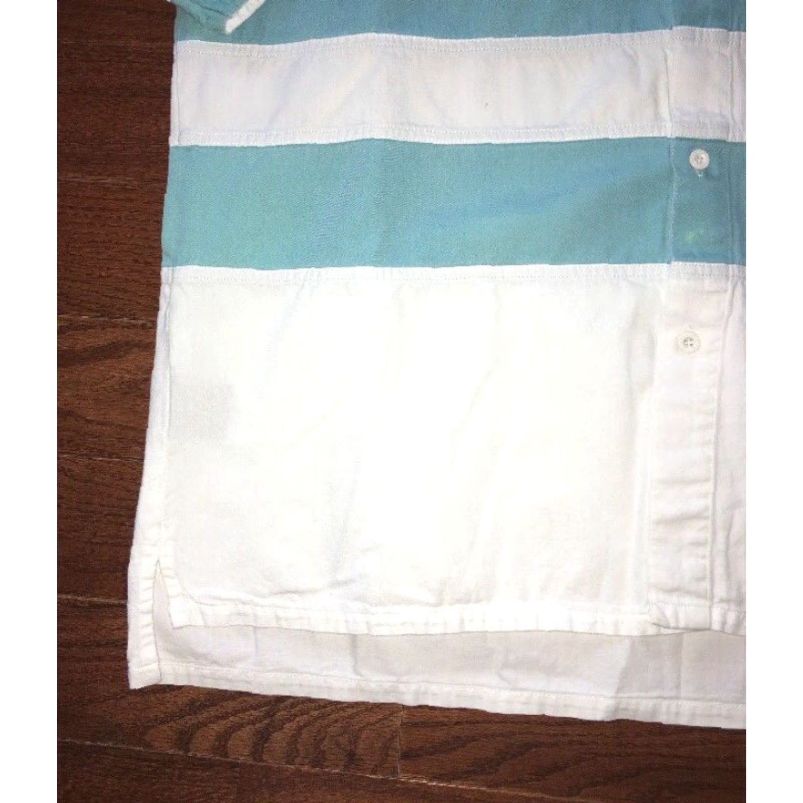 Vintage VINTAGE Pacific Coast Highway Shirt Men Short Sleeve Button-Front 100% Cotton Size L Blue/White Mens Size US L / EU 52-54 / 3 - 3 Thumbnail