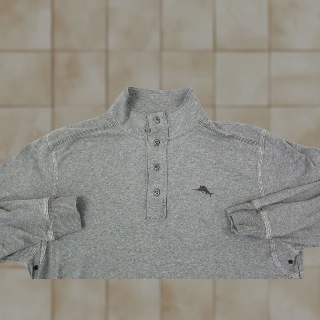 Tommy Bahama Tommy Bahama Shirt Adult Medium Gray Relax Pro Leisure Consultant Mens Henley Shirt T-Shirt Mens Size US M / EU 48-50 / 2 - 1 Thumbnail