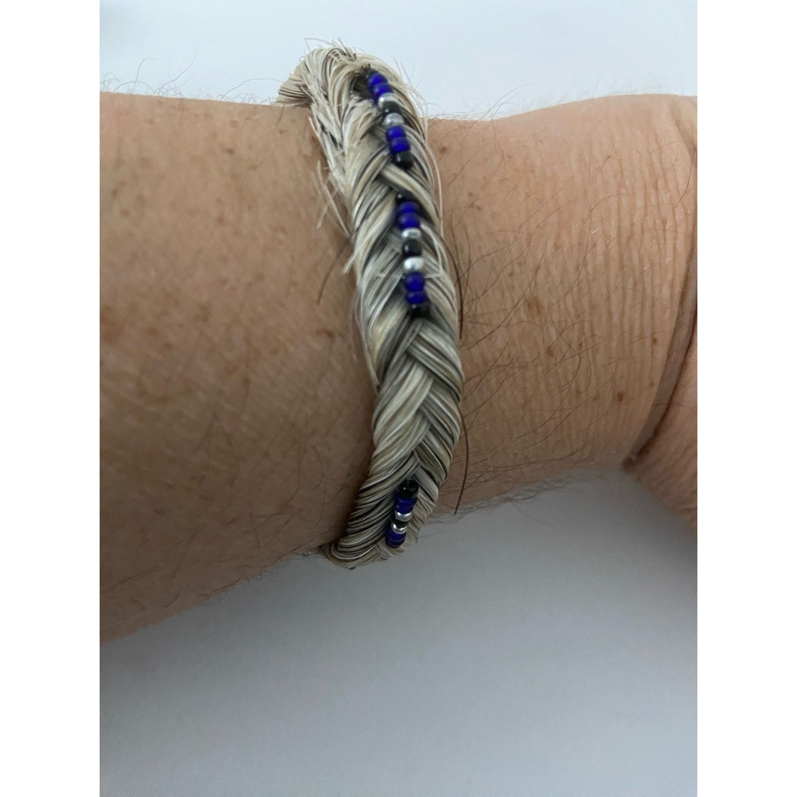 Other Chevron horse hair bracelet with blue beads Size ONE SIZE - 1 Thumbnail
