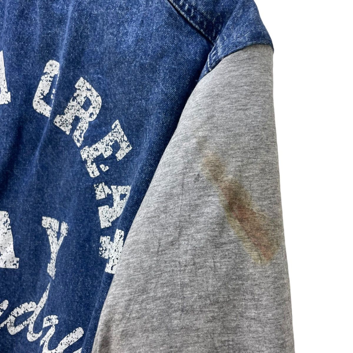 Japanese Brand Everyday Have A Great Day Bomber Denim Varsity Jacket Size US M / EU 48-50 / 2 - 5 Thumbnail