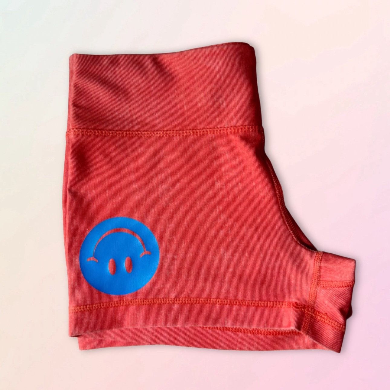Vintage Retro, Upcycled, Upside Down Smiley, Active Micro Shorts Size 27" / US 4 / IT 40 - 14 Thumbnail
