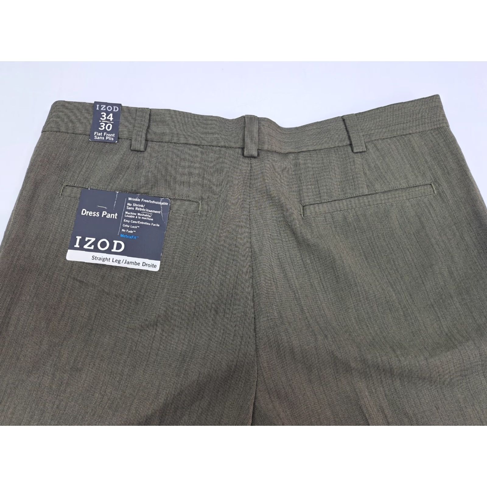 Izod NWT IZOD Dress Pants British Khaki Sportflex Waist Metric Fit 34x30 #5059 Size US 34 / EU 50 - 2 Thumbnail