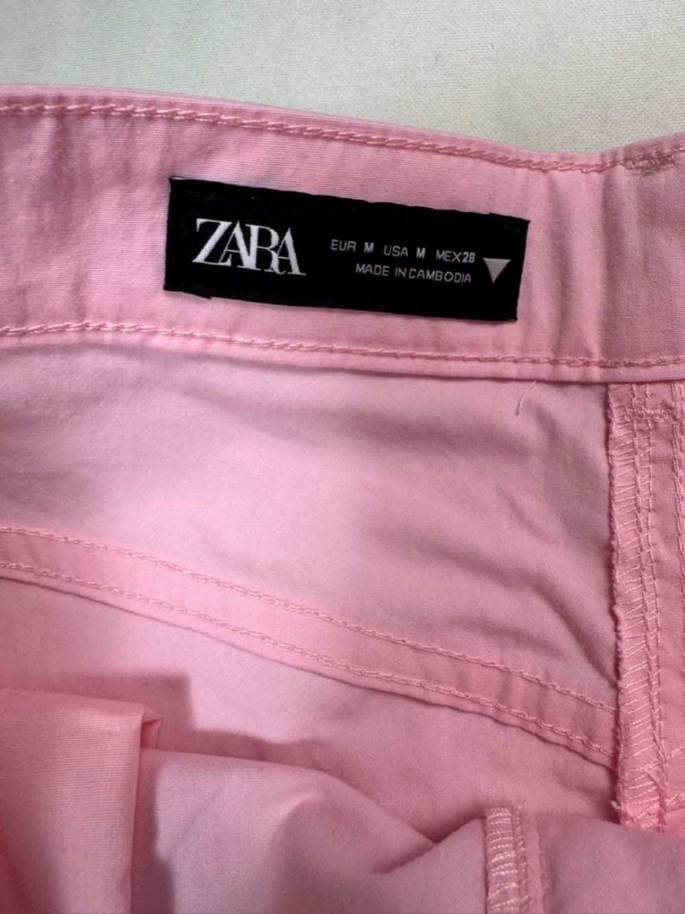 Zara NWT New Zara Wide Leg High Rise Pink Cotton Pants Size M Size 32" / US 10 / IT 46 - 6 Thumbnail