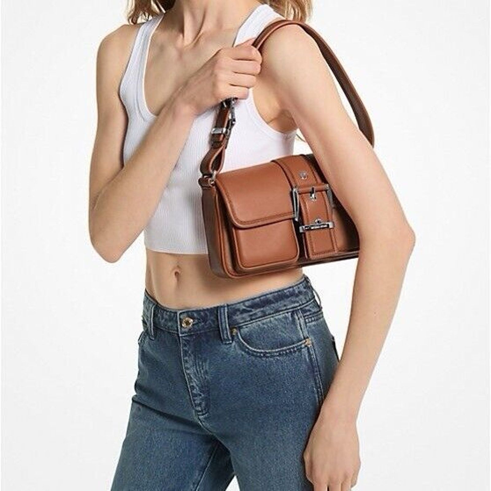 Michael Kors NWT Michael Kors Colby Medium Leather Shoulder Bag Luggage Size ONE SIZE - 6 Thumbnail