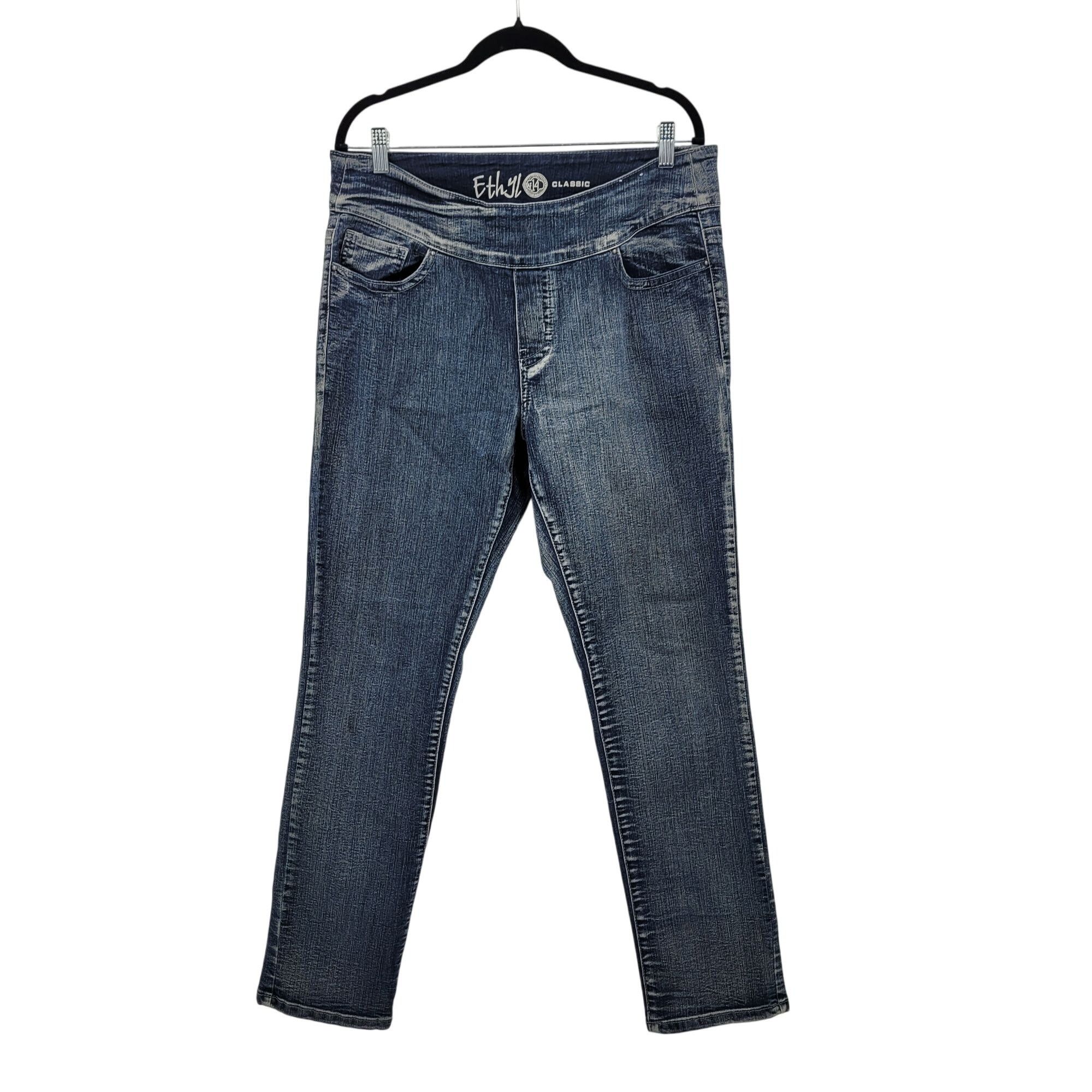 Other Ethyl Classic Womens Stretch Denim Jeans Sz 14 Mid-Rise Slim Size 36" / US 14 / IT 50 - 12 Thumbnail