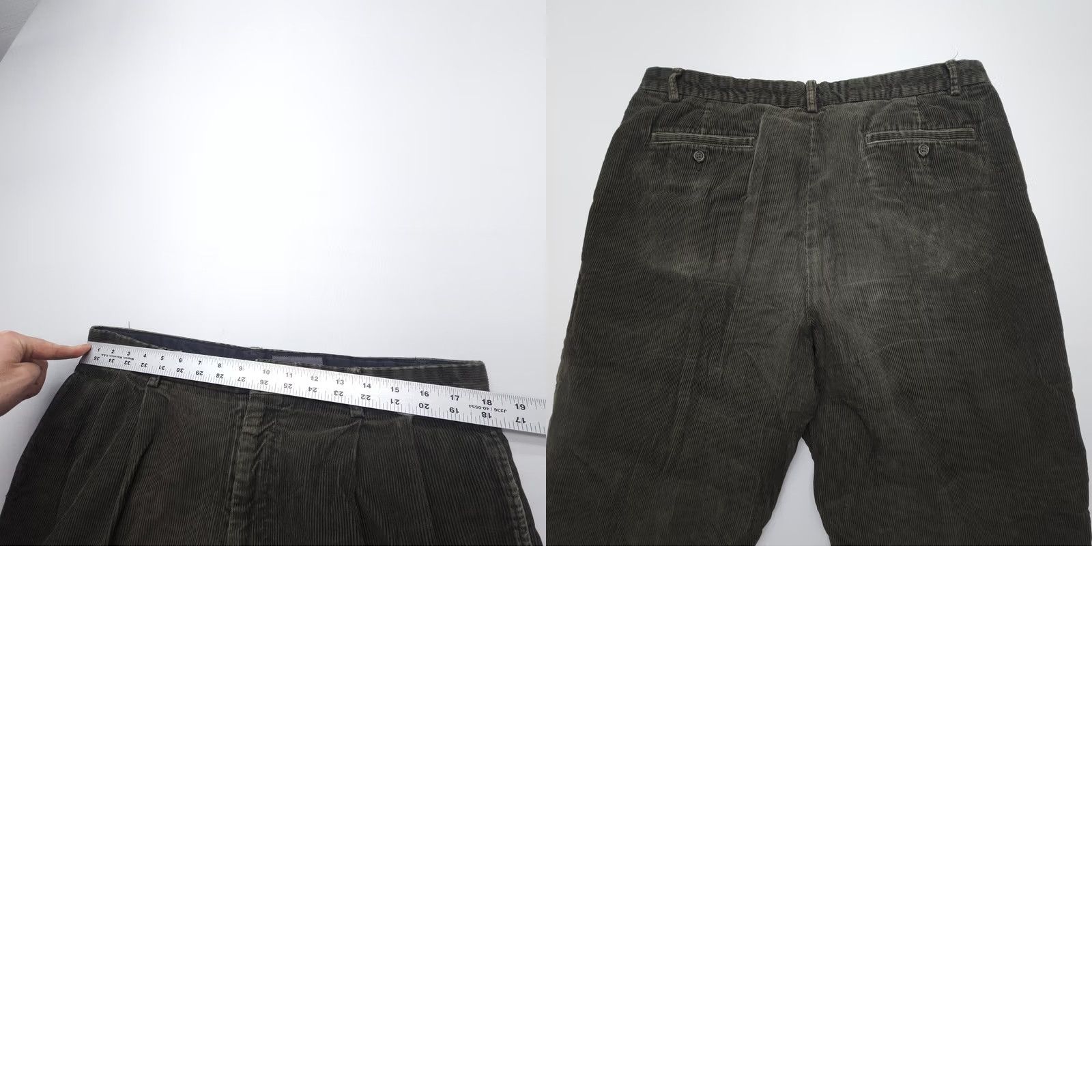 Eddie Bauer Vintage Eddie Bauer Pleated Corduroy Pants Mens 36 x 32 Green Gorp 2000's Size US 36 / EU 52 - 8 Thumbnail