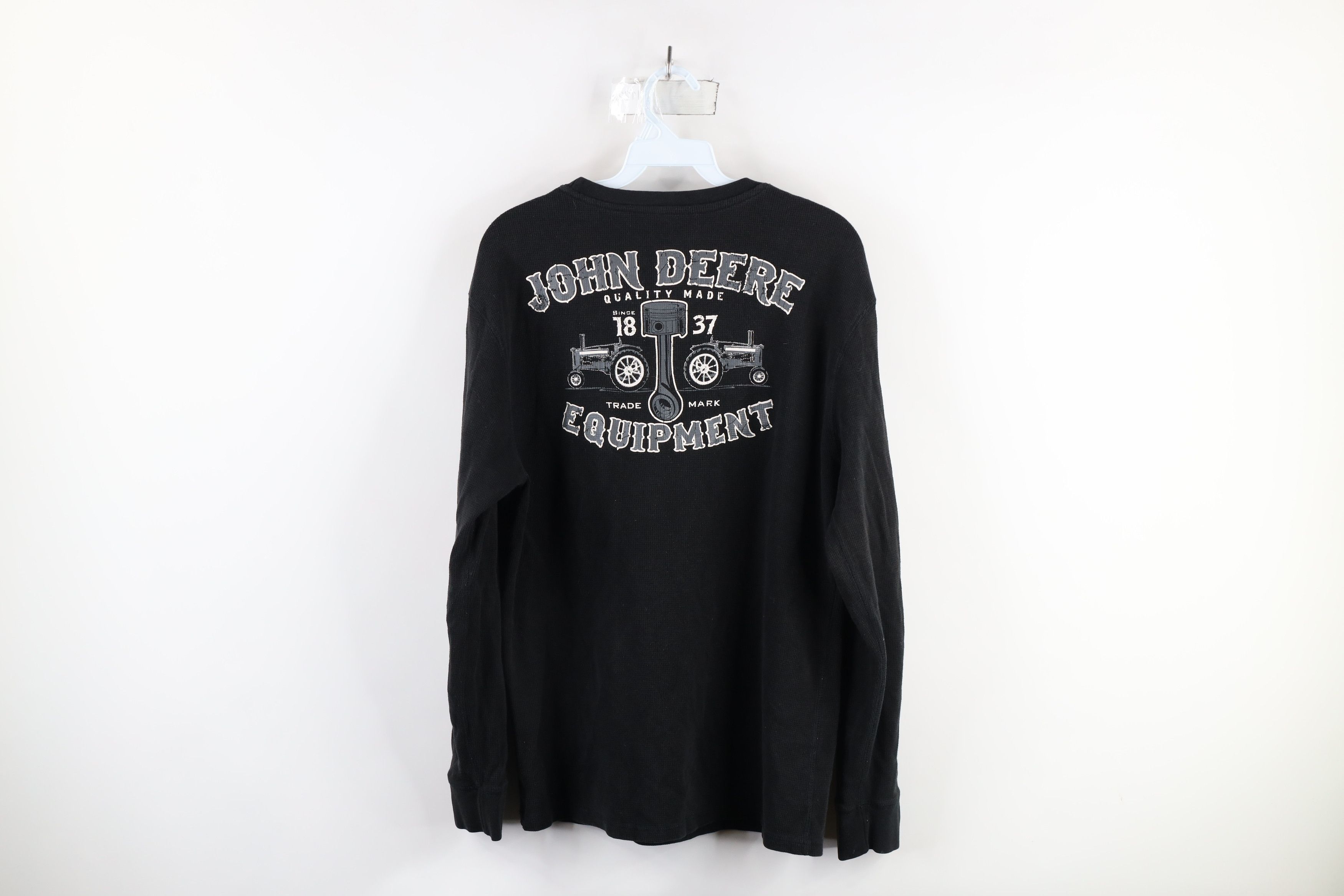 John Deere × Vintage Vintage John Deere Out Thermal Waffle Knit T-Shirt Black Size US L / EU 52-54 / 3 - 14 Thumbnail