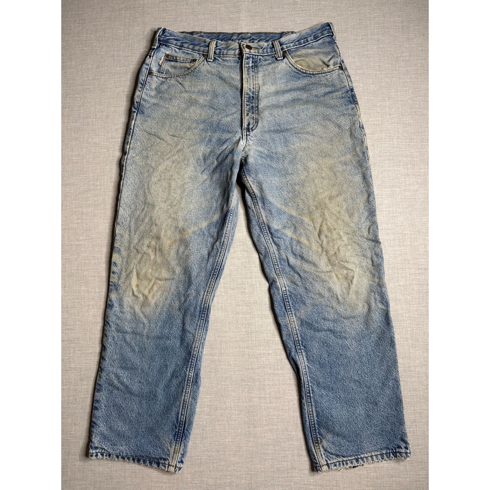 Carhartt Carhartt Flannel Lined Heavyweight Carpenter Jeans 35x30 Size US 35 - 2 Thumbnail
