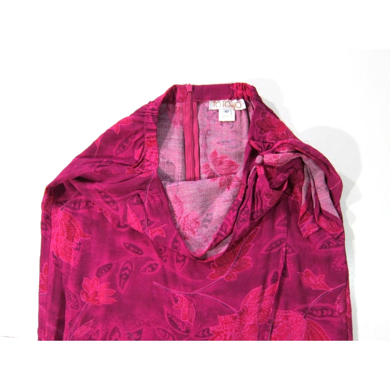 Vintage VINTAGE Toto n ko 100% Rayon Pink Floral Zipper High Rise Long Maxi Wrap Skirt Women 10 Size 32" / US 10 / IT 46 - 7 Thumbnail