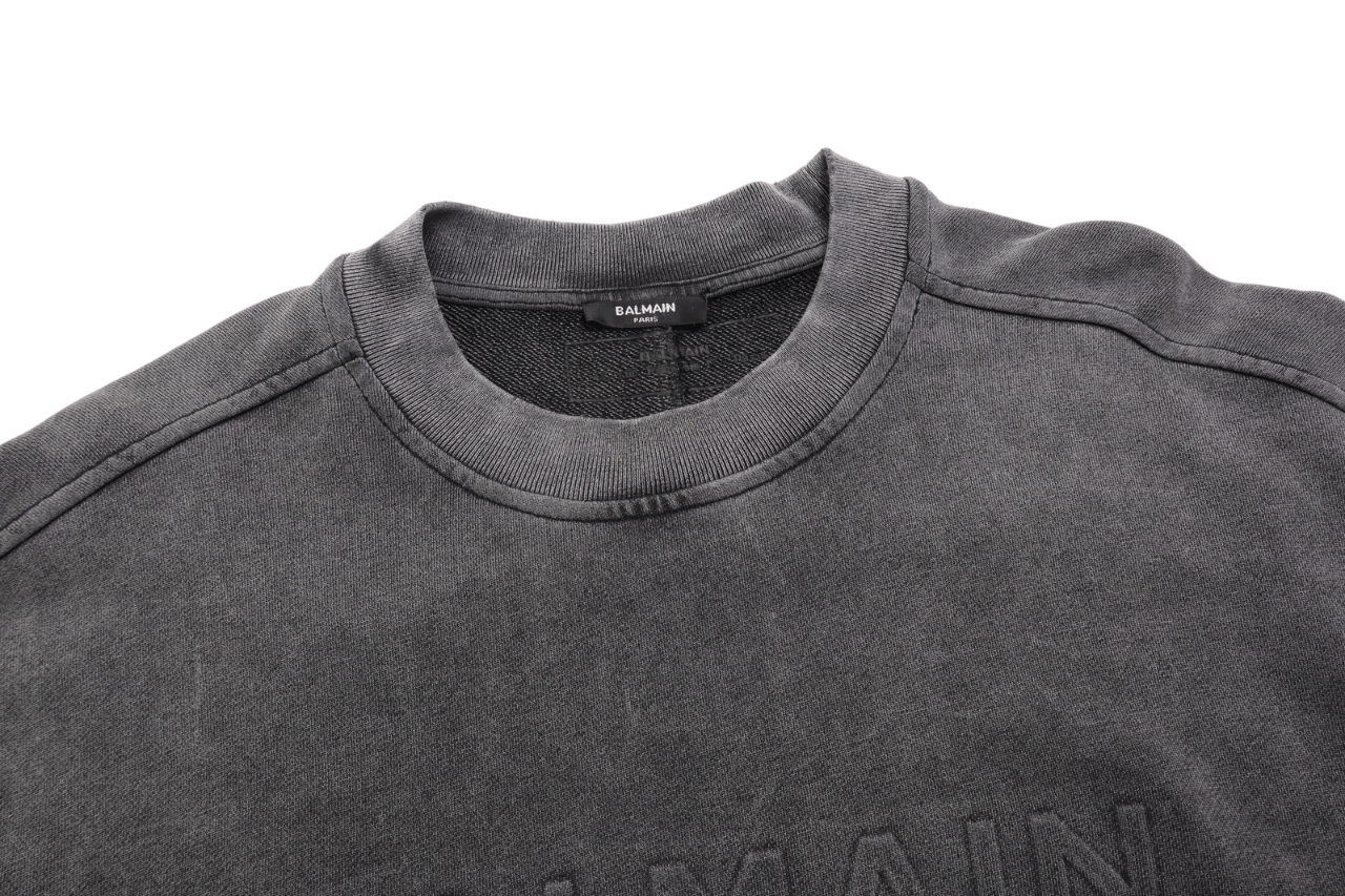 Balmain BALMAIN Sweatshirt Men's LARGE French Terry Embossed Size US L / EU 52-54 / 3 - 4 Thumbnail