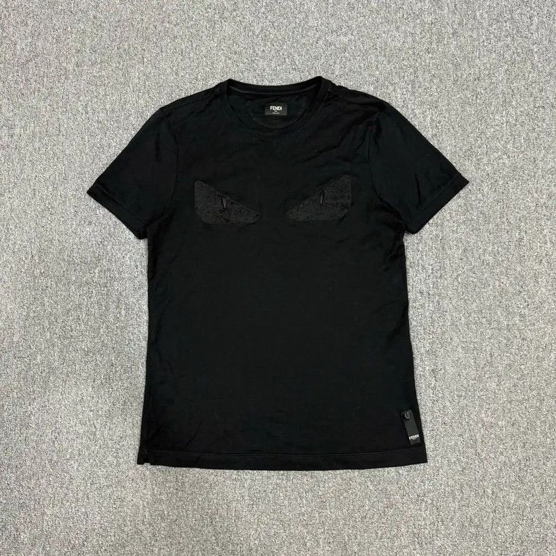 Fendi Fendi Black Cotton Men's T-Shirt 0089 Size US M / EU 48-50 / 2 - 1 Thumbnail