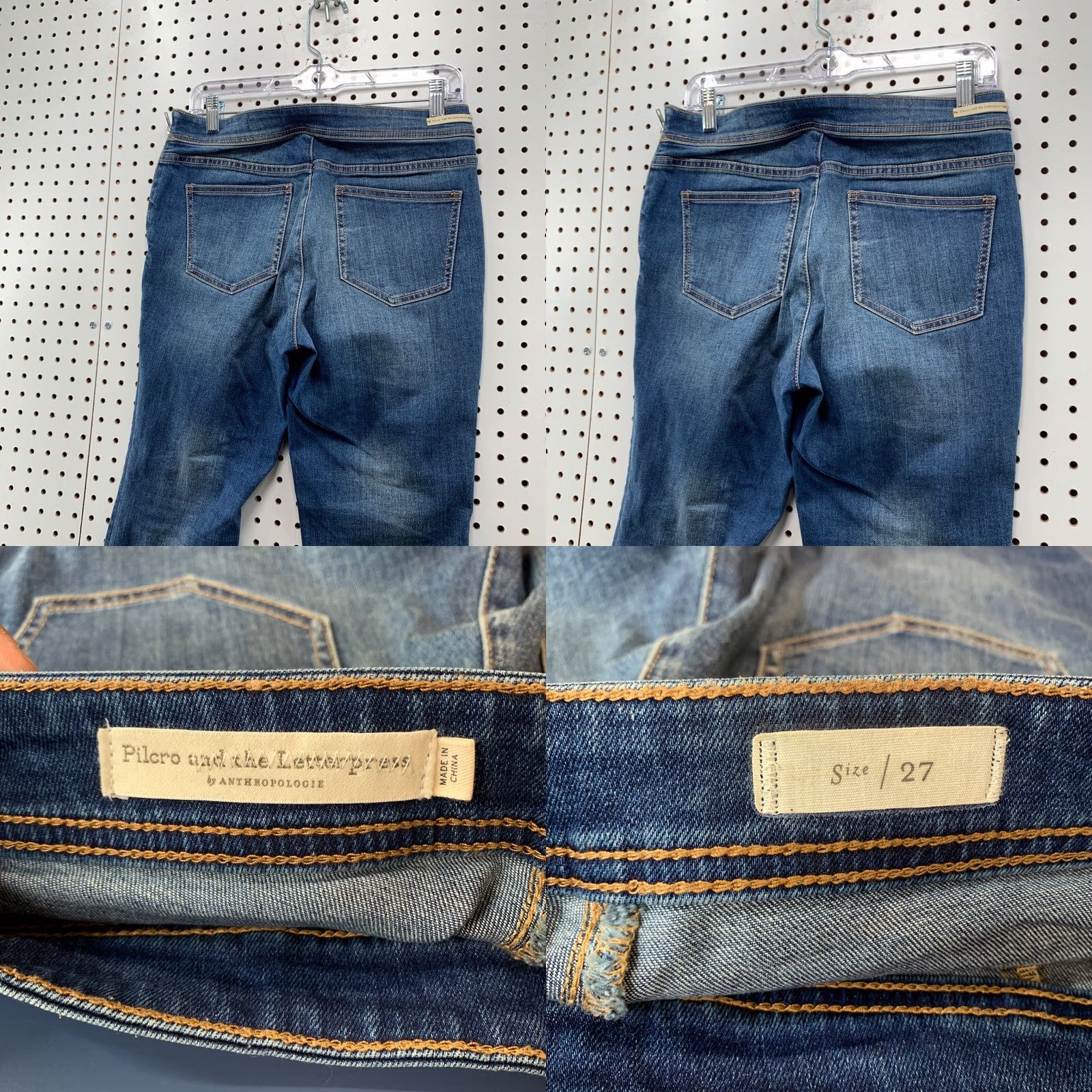Vintage Pilcro Denim Jeans Womens 27 Flared Blue 27x26 Jeans Size 27" / US 4 / IT 40 - 9 Thumbnail