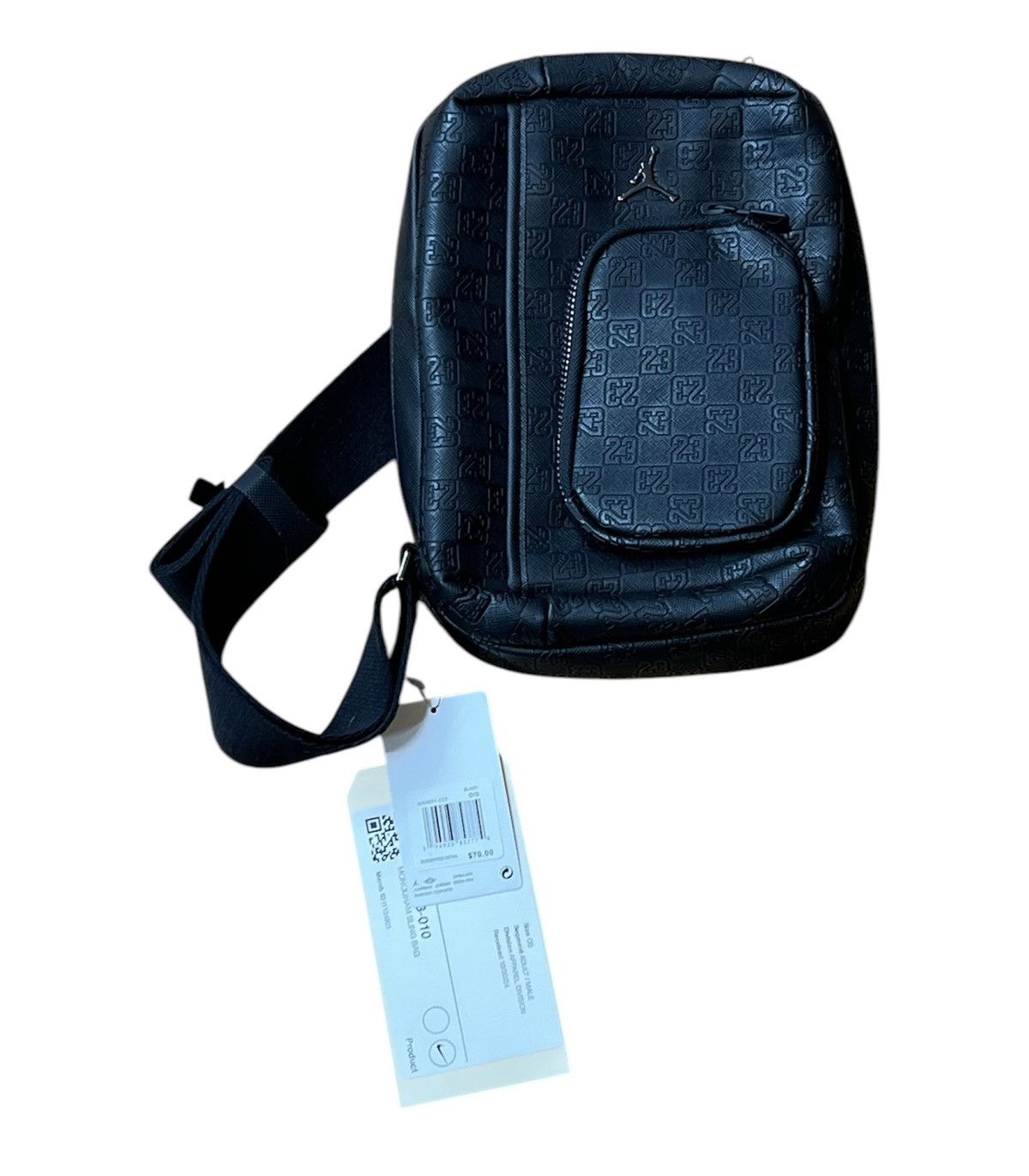Jordan Brand Jordan Nike Monogram Logo Unisex Black Sling Crossbody Bag Size ONE SIZE - 1 Thumbnail