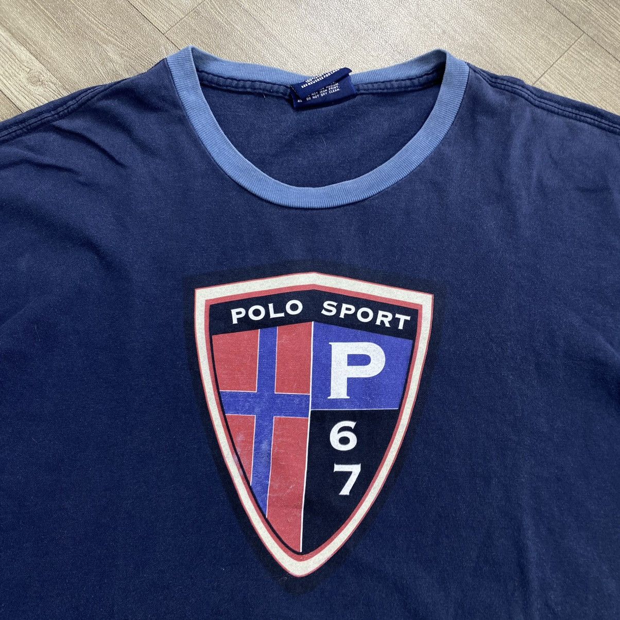 Polo Ralph Lauren 1990s Vintage Polo Sport Ralph Lauren P67 Police Shield Tee Size US L / EU 52-54 / 3 - 3 Thumbnail
