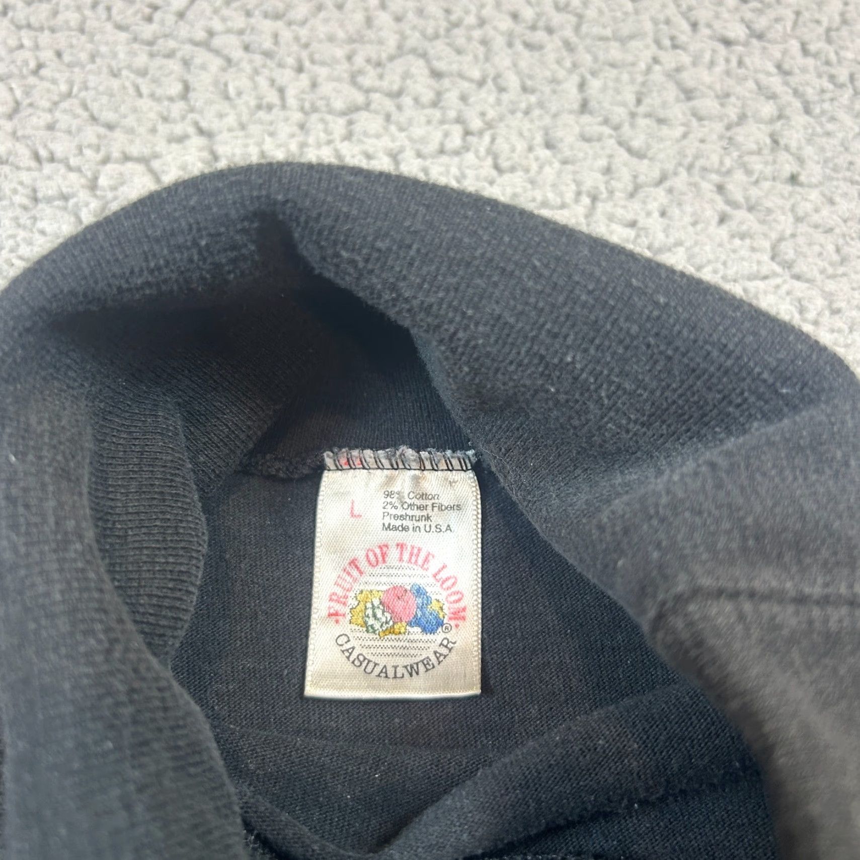 Fruit Of The Loom VINTAGE Fruit Of The Loom Casualwear Men's L Turtleneck Long Sleeve Shirt Black Size US L / EU 52-54 / 3 - 3 Thumbnail