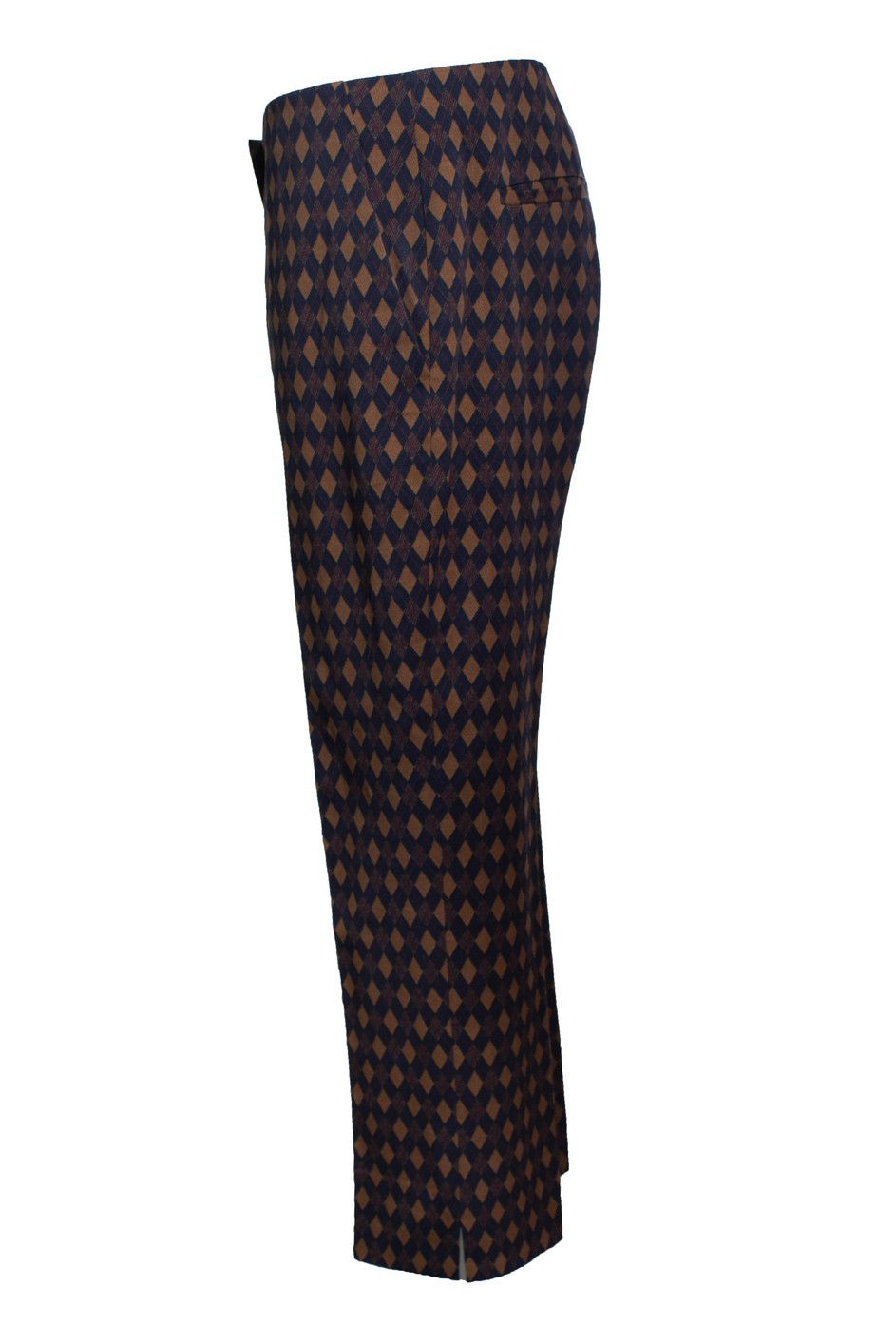 Prada Prada, Diamond printed pantalon in blue and brown Size 30" / US 8 / IT 44 - 4 Thumbnail