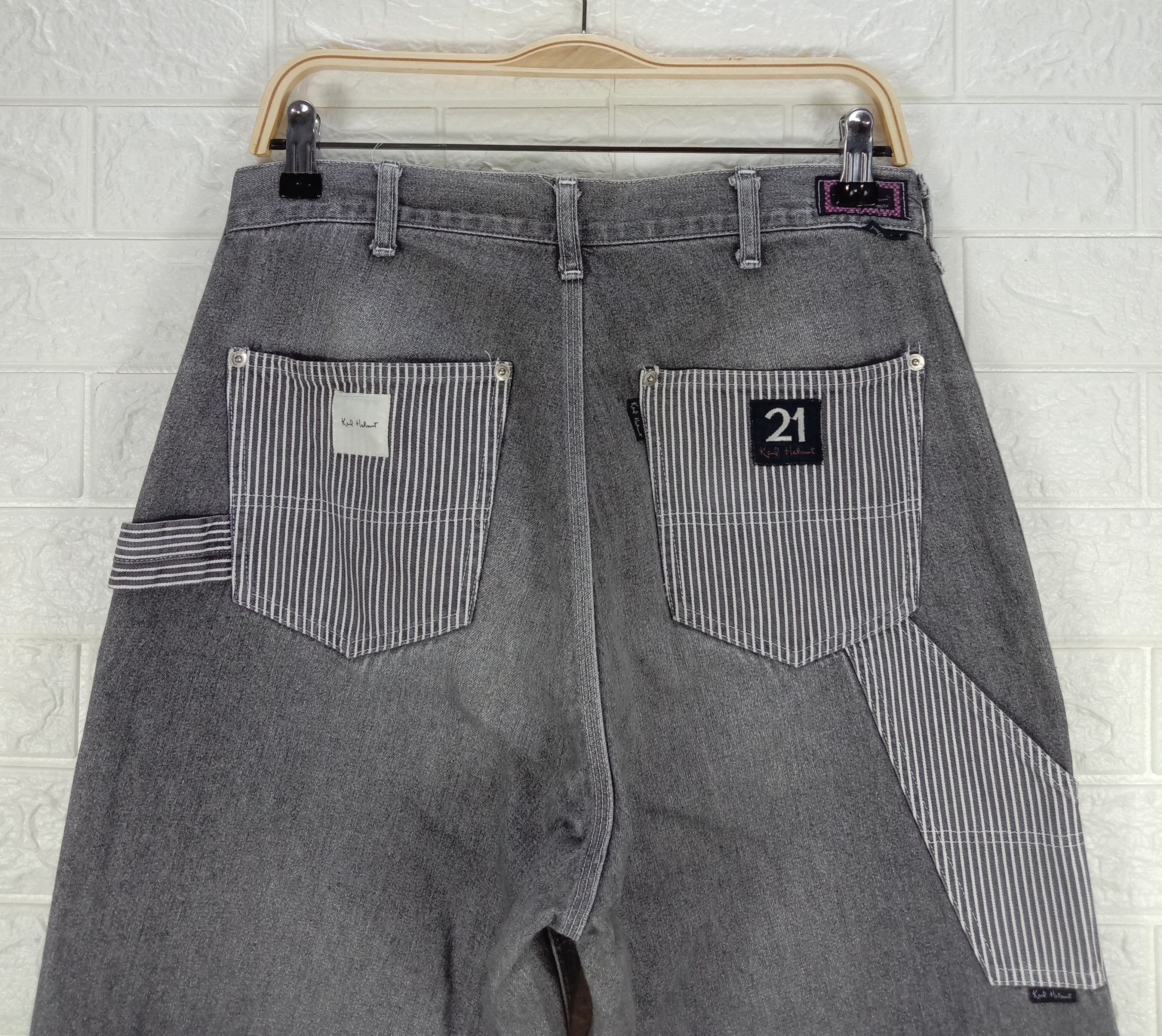 Japanese Brand Baggy Jeans Karl Helmut Double Knee Carpenter Wide Denim Size US 30 / EU 46 - 6 Thumbnail