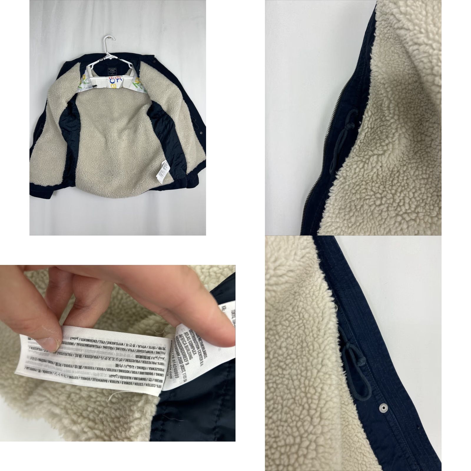Abercrombie & Fitch Abercrombie & Fitch Jacket Blue Long Coat Full Zip Lined Sherpa Embroidered Logo Pocket Button Womens Size S Regular Size S / US 4 / IT 40 - 8 Thumbnail