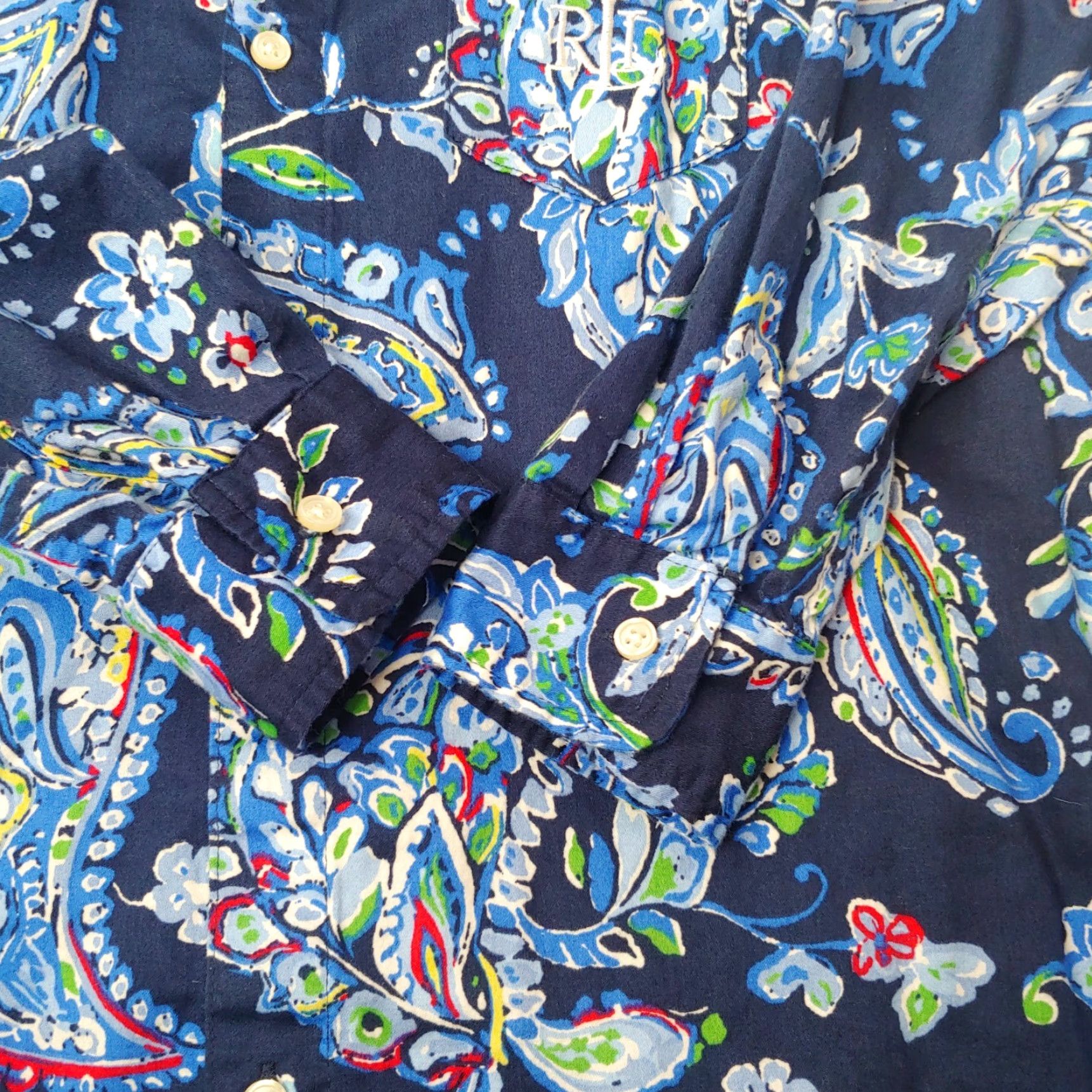 Ralph Lauren VINTAGE Lauren By Ralph Lauren Shirt Dress Womens M Navy Blue Paisley Button Collar Size M / US 6-8 / IT 42-44 - 7 Thumbnail