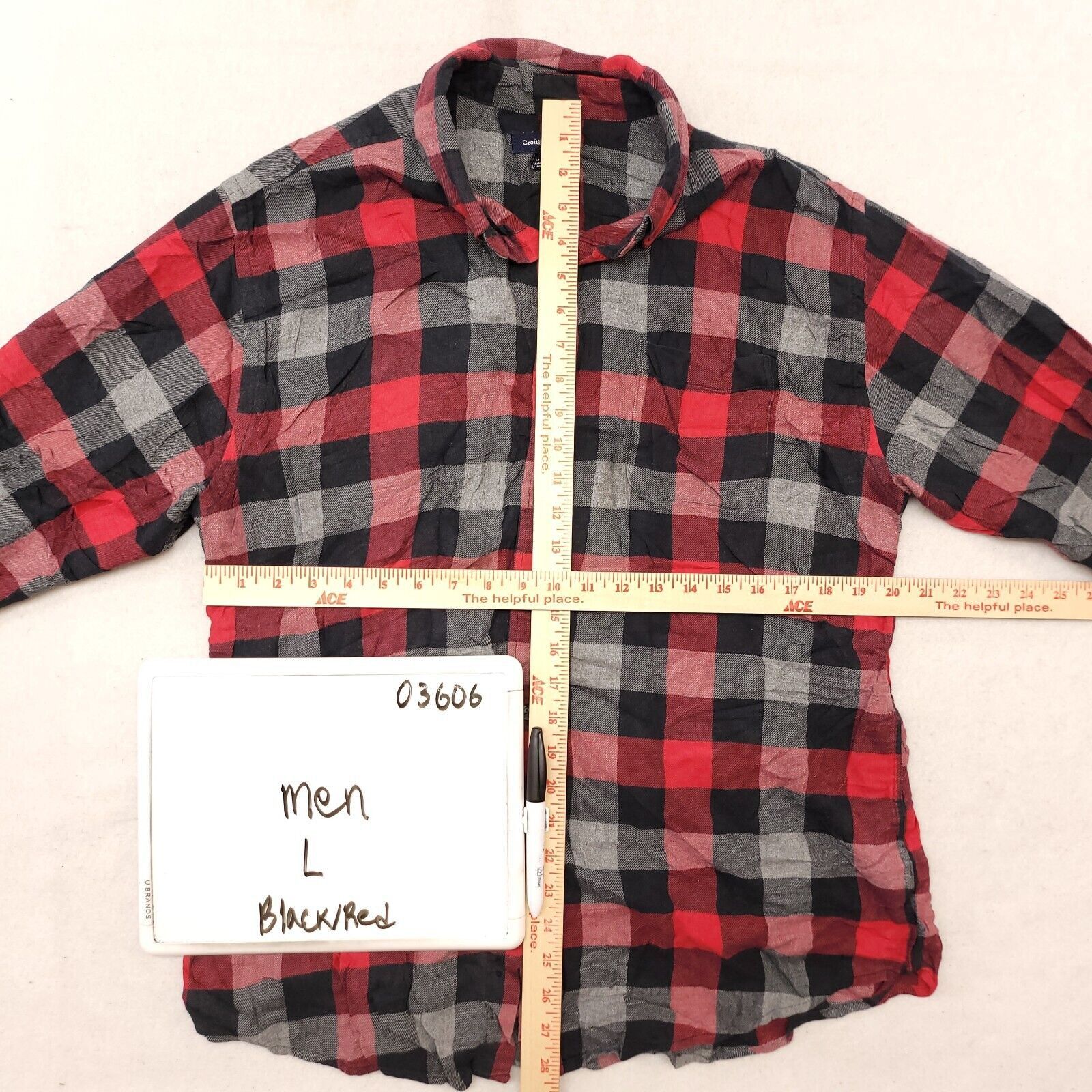 Croft & Barrow Croft & Barrow Gingham Flannel Shirt Mens Size L Red Black Size US L / EU 52-54 / 3 - 6 Thumbnail