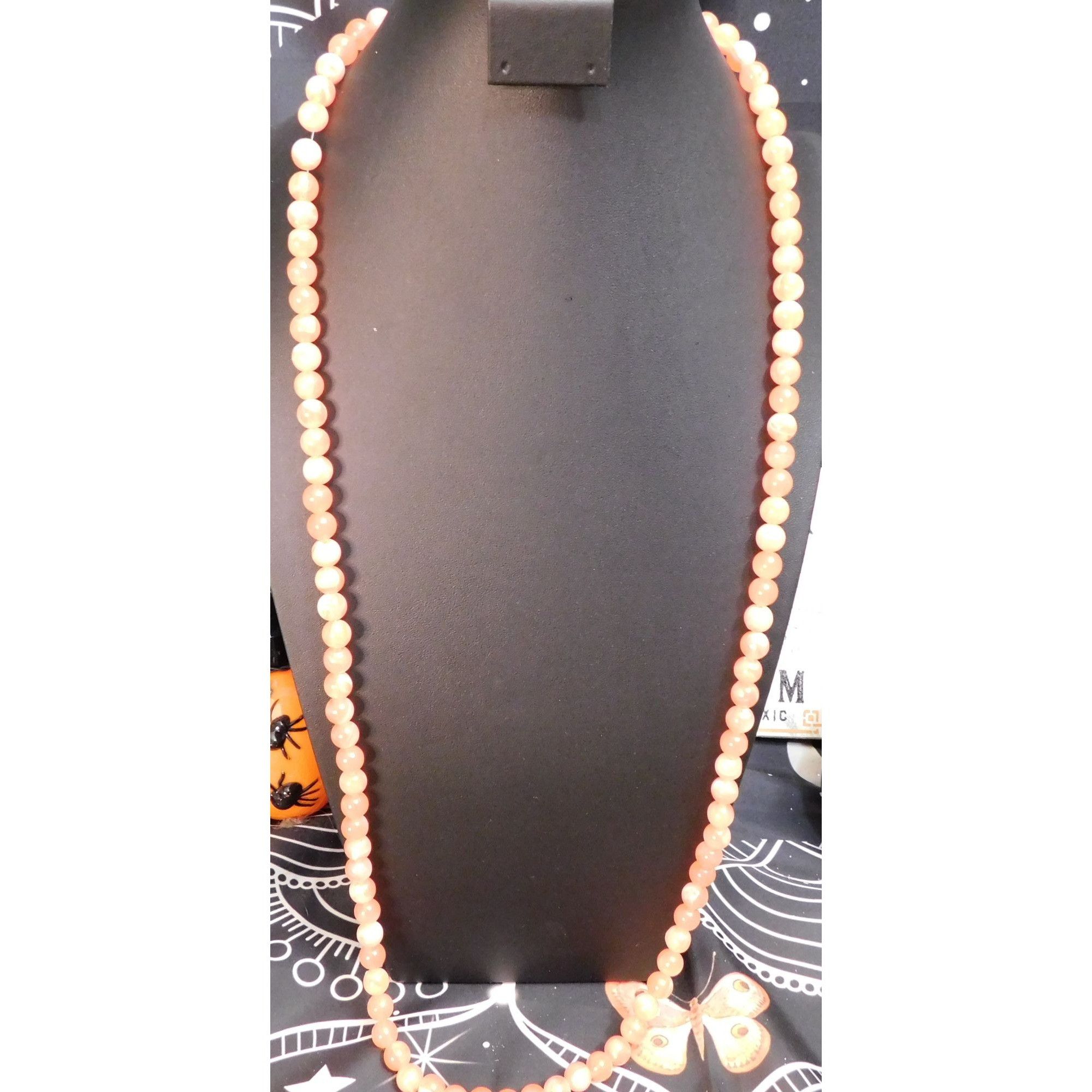 Other Vintage Marbled Salmon Tone Beaded Necklace Size ONE SIZE - 5 Thumbnail