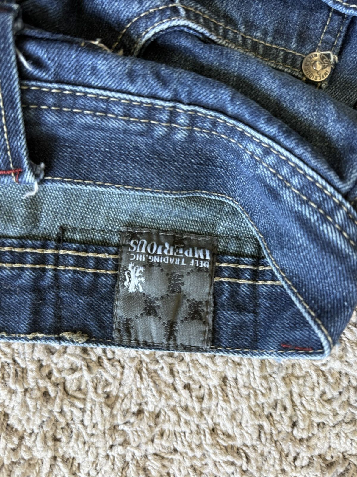 Imperious Imperious y2k vintage grunge faded dark blue jeans size 38 Size US 38 / EU 54 - 5 Thumbnail