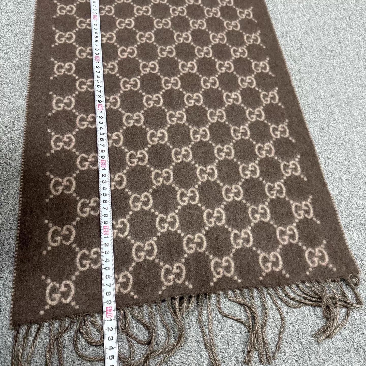 Gucci Gucci New GG Monogram Print Cashmere Scarf 45x170cm Unused Size ONE SIZE - 7 Thumbnail