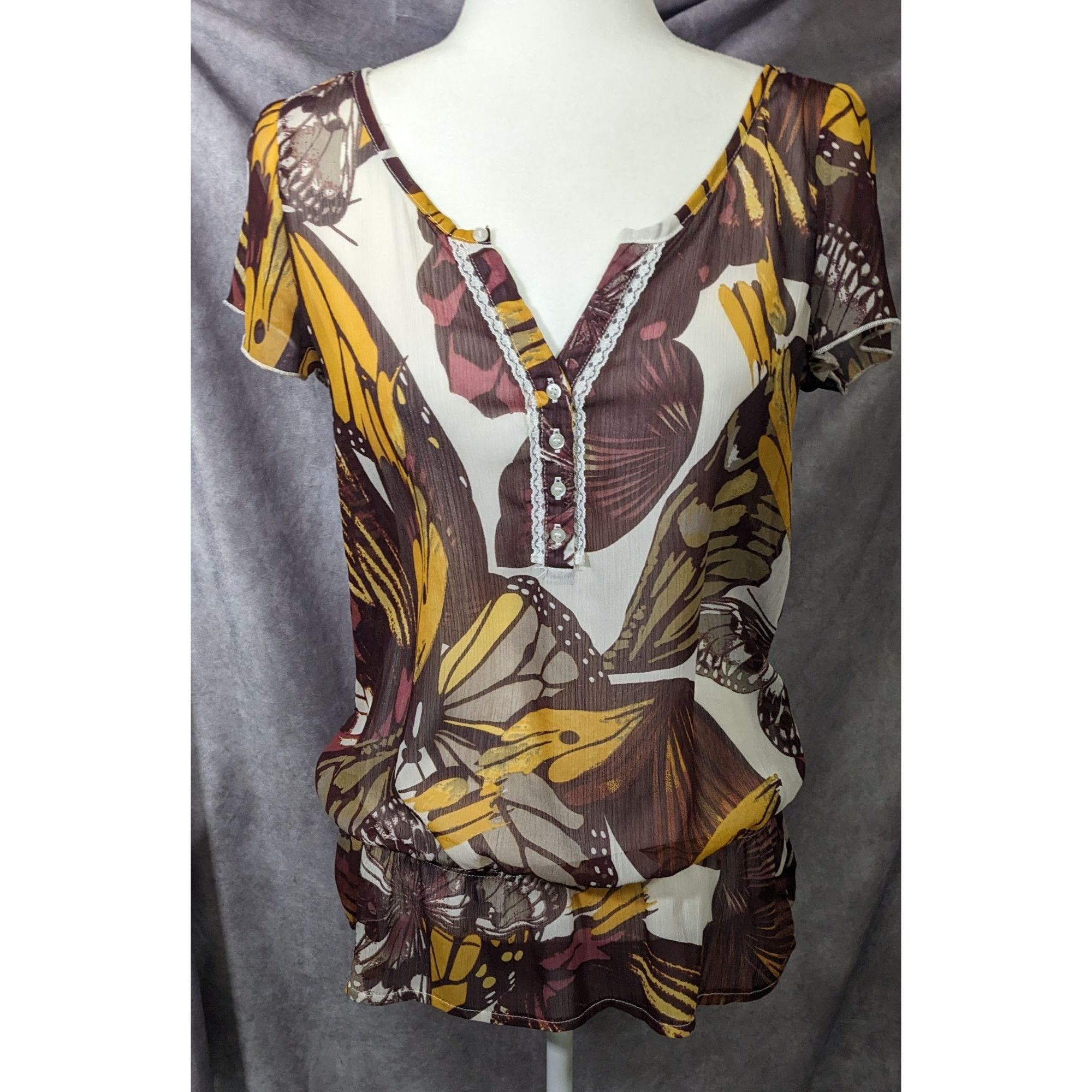 Other Vintage Royal Chicks Bohemian Butterfly Semi Sheer Top Size Size M / US 6-8 / IT 42-44 - 10 Thumbnail