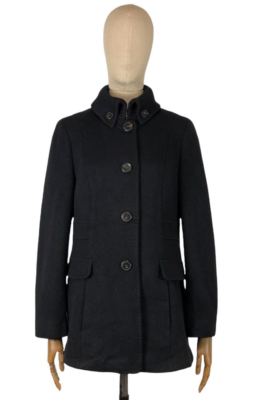 image of Max Mara Black Classic Wool Coat Size Gb 16 Us 14, Women's