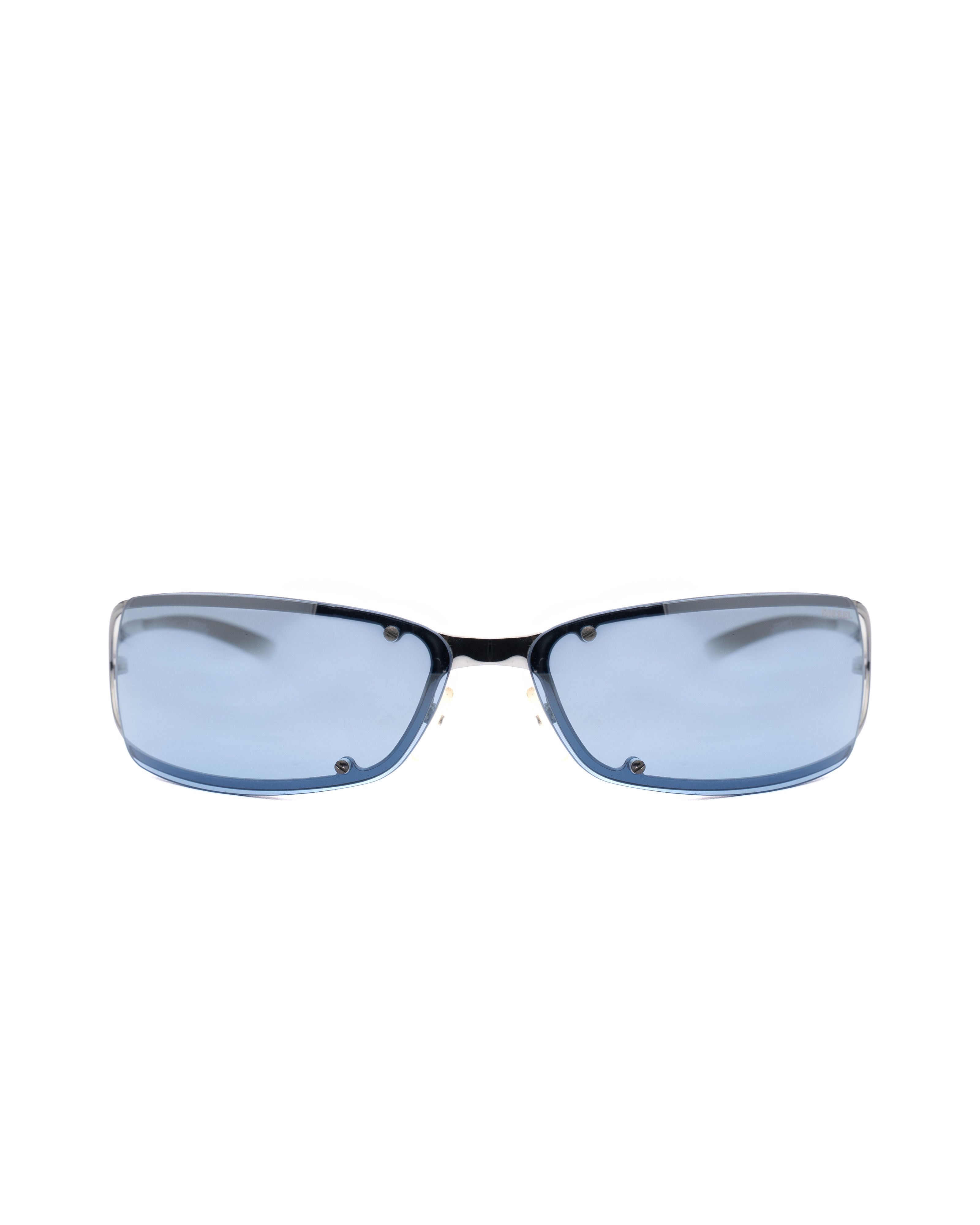 Diesel Diesel '90s Blue Rimless Cut-Out Sunglasses Size ONE SIZE - 2 Thumbnail