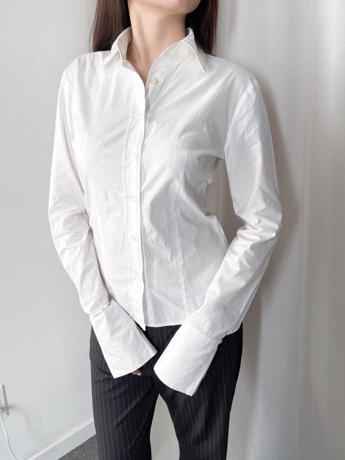 MAX&Co. 2000s Max Co by Max Mara Slim Fit Extended Cuff Shirt Size L / US 10 / IT 46 - 1 Thumbnail