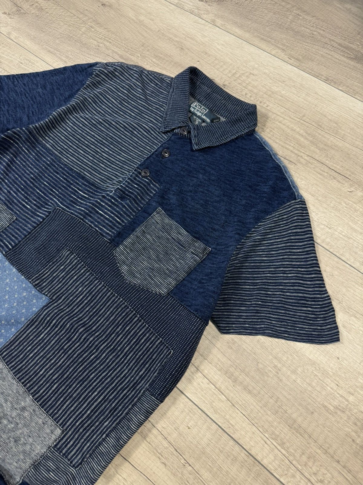 Polo Ralph Lauren 00s Polo Ralph Lauren Patchwork indigo dye denim 2005 Size US M / EU 48-50 / 2 - 2 Thumbnail