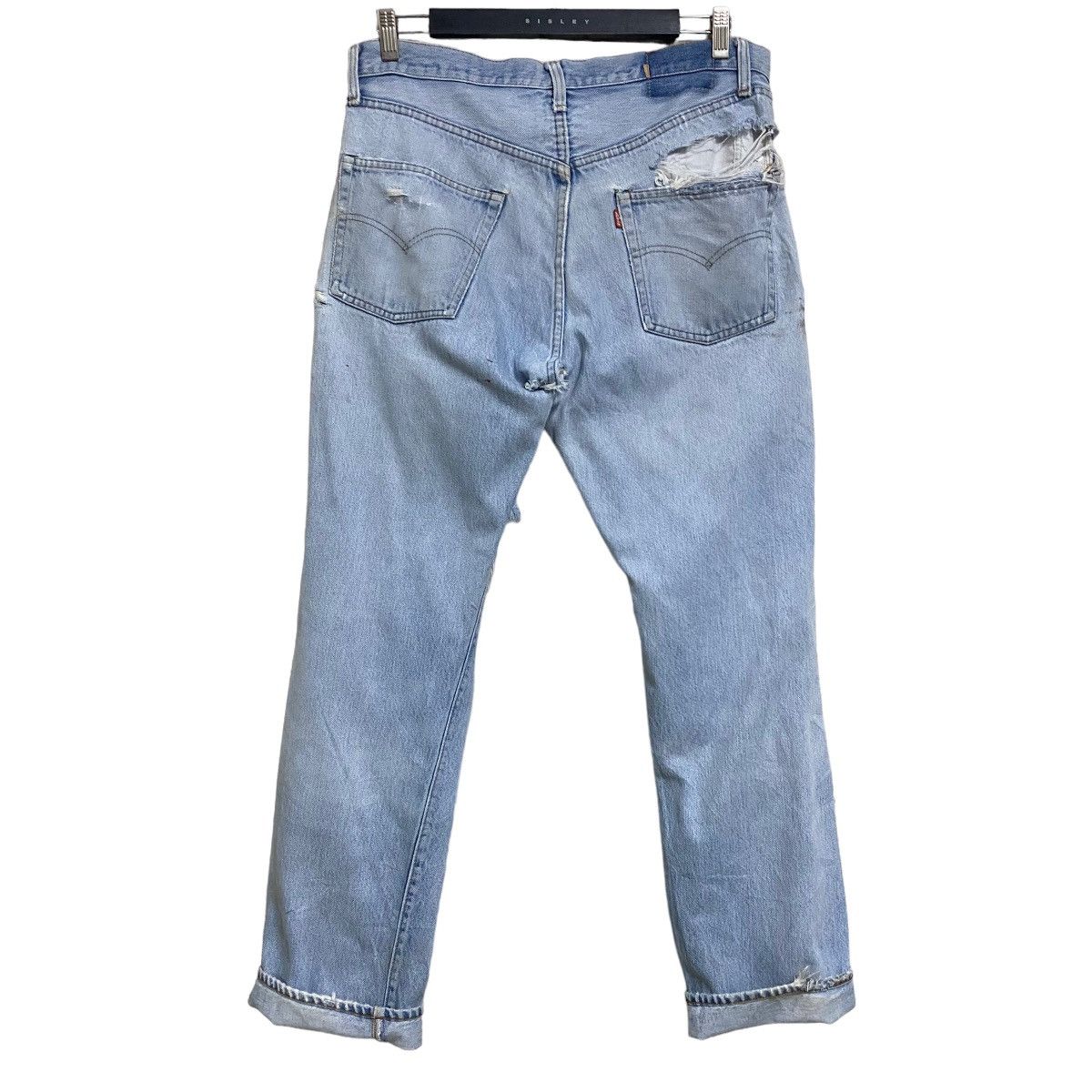 Levi's Vintage Levis 501 Redline Thrashed Jeans Button6 Size US 34 / EU 50 - 2 Thumbnail