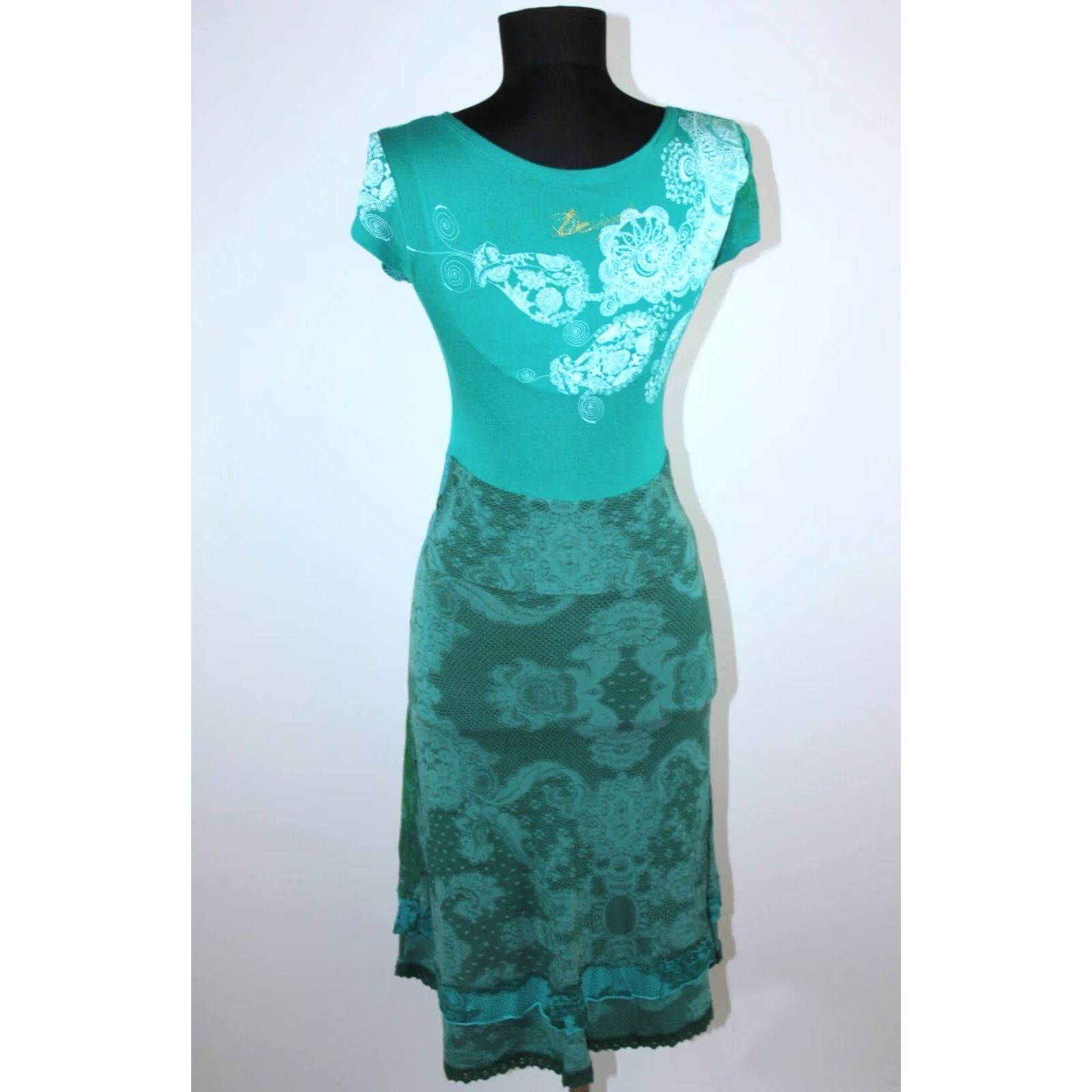 Desigual Desigual Dress womens green Size S A-Line Dress Multicoloured Midi Size S / US 4 / IT 40 - 5 Thumbnail