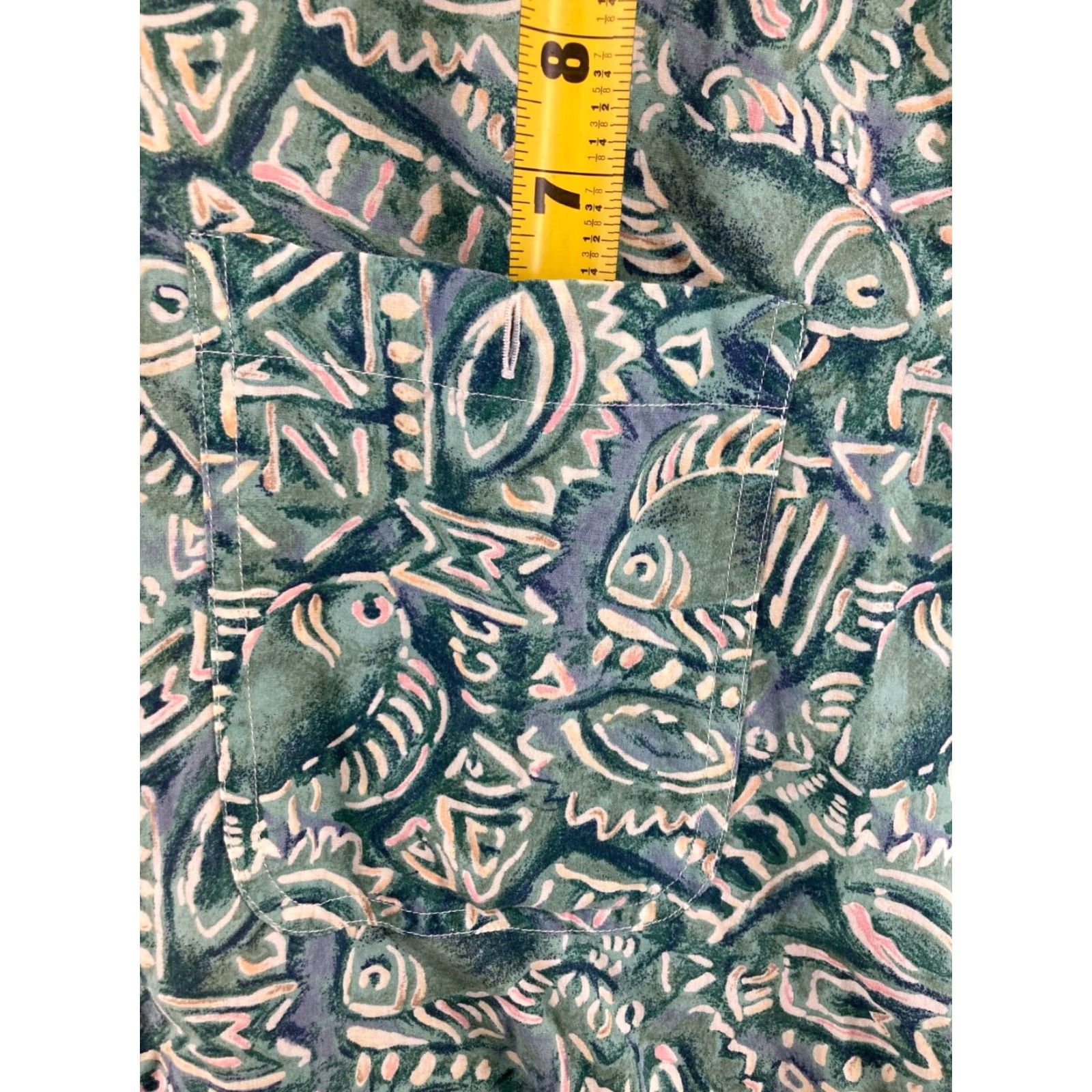 Chaps VINTAGE Chaps Ralph Lauren Green Hawaiian Fish Button-Up Shirt Large Mens Size US L / EU 52-54 / 3 - 4 Thumbnail