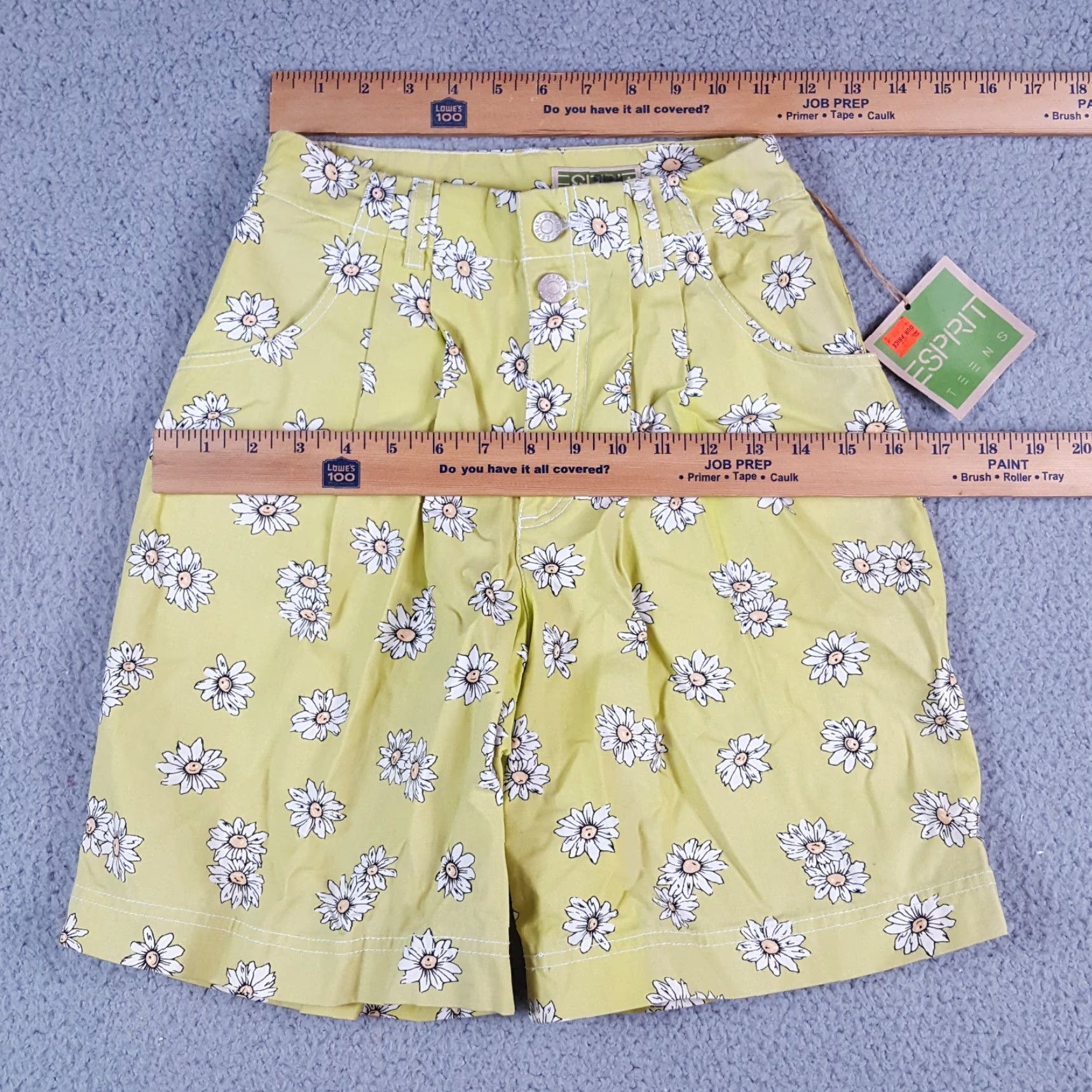 Esprit VINTAGE Esprit Green Floral Pleated High Waisted Teens Size 8 Preppy Shorts Size 30" / US 8 / IT 44 - 5 Thumbnail