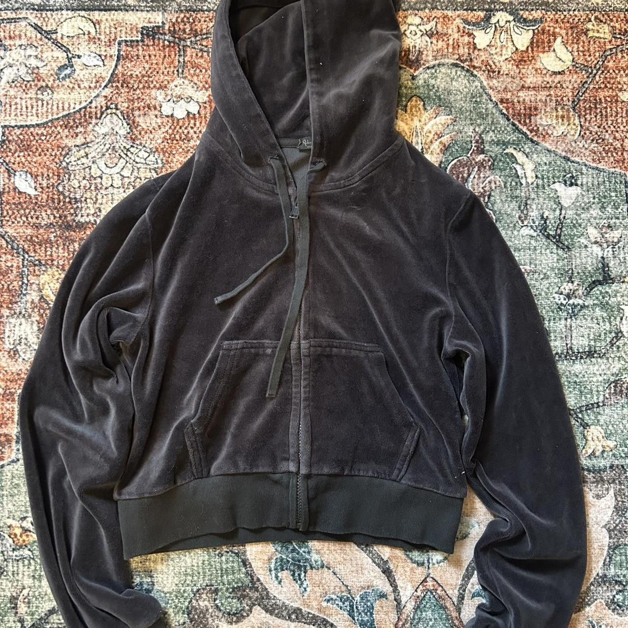 Other John Galt Gray Velvet Cropped Hoodie Size ONE SIZE - 1 Thumbnail