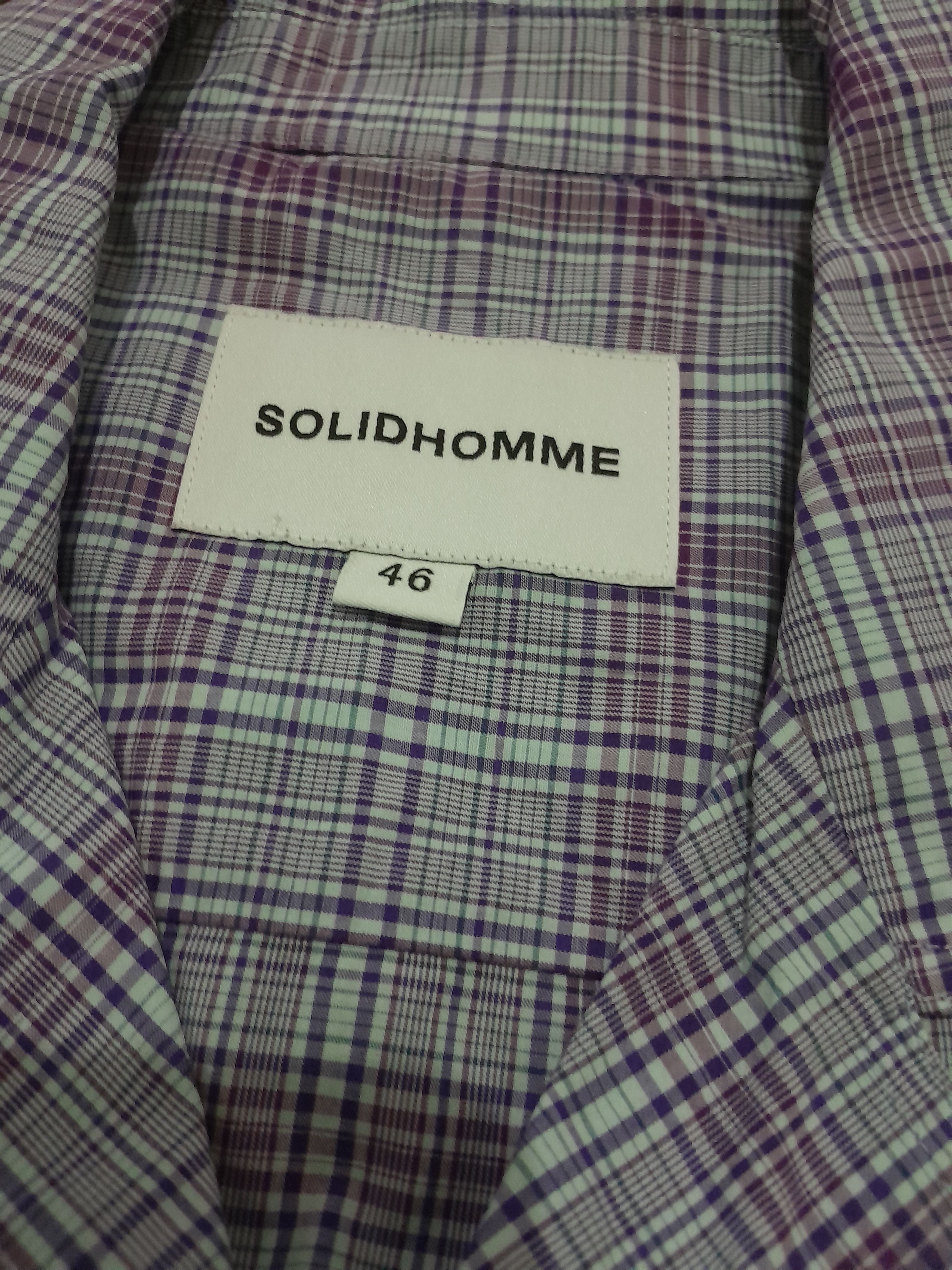 Solid Homme Solid homme purple check open collar shirt Size US S / EU 44-46 / 1 - 5 Thumbnail