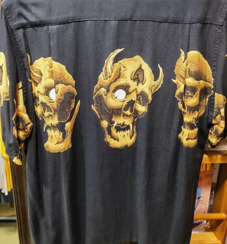 wacko maria Skull short-sleeved shirt